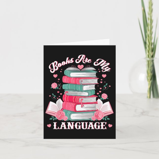 Carte Les livres sont mon langage d'amour Lectrice amour (Devant)