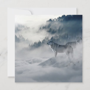Carte Les loups dans un paysage hivernal