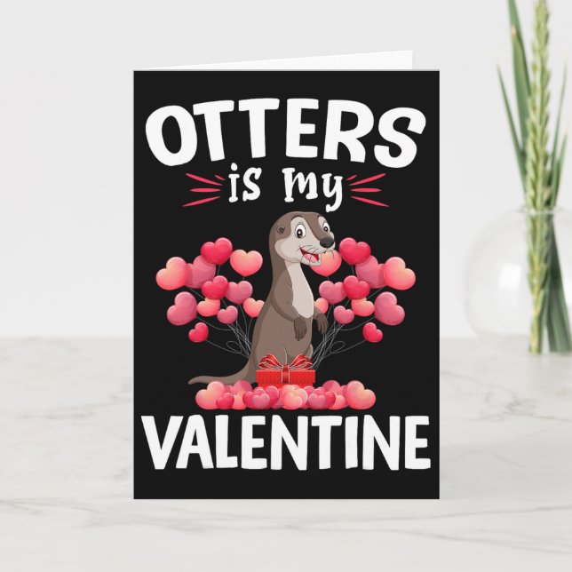 Carte Les loutres de mer sont ma Saint-Valentin Joyeuse  (Devant)