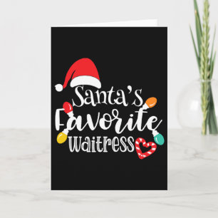 Carte Les lumières de Noël de la serveuse préférée du Pè