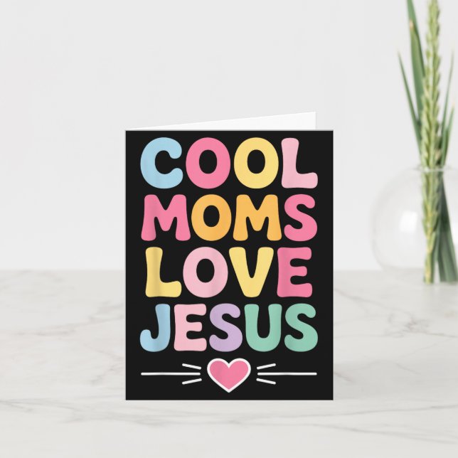 Carte Les mamans cool aiment Jésus Rétro Foi de mère chr (Devant)