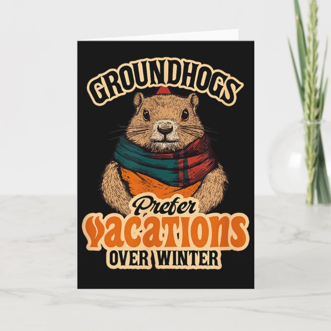 Carte Les marmottes préfèrent les vacances à l'hiver (Devant)
