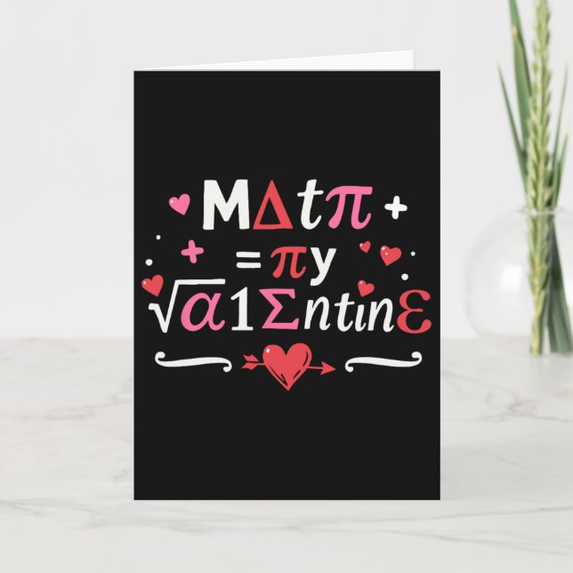Carte Les maths sont mon Valentin Symboles pour la Saint (Devant)