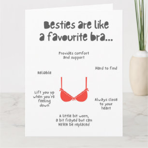 Carte Les meilleures amies sont comme un soutien-gorge p