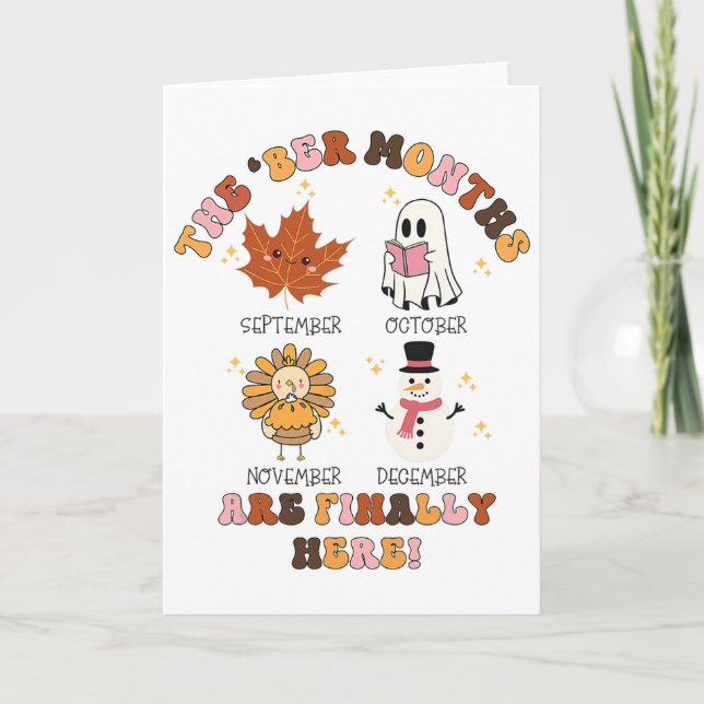 Carte Les mois Ber sont enfin là Fantôme Dinde Merci (Devant)