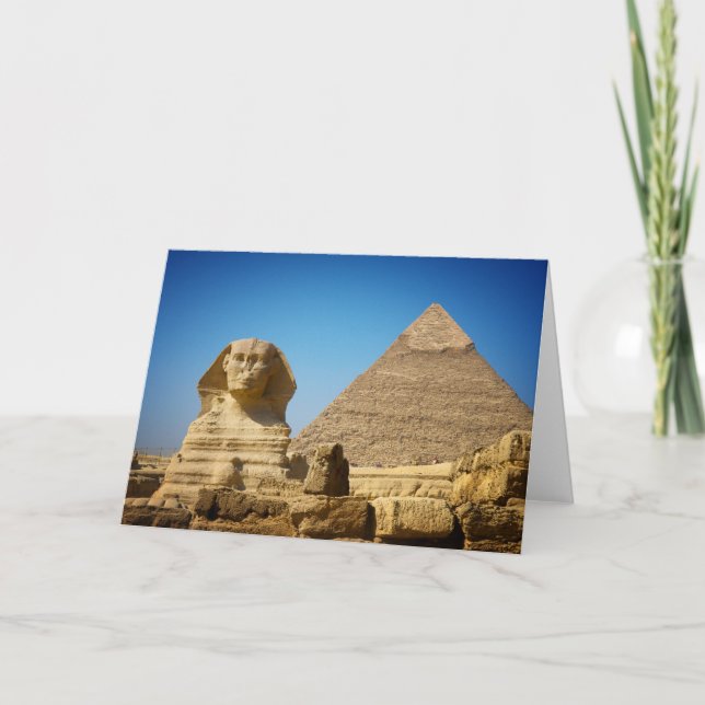 Carte Les monuments | Sphinx & Pyramide d'Egypte (Devant)