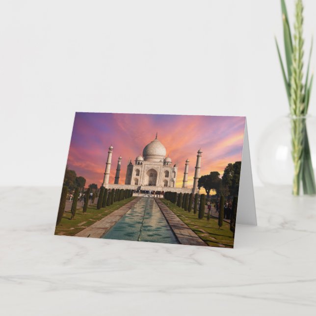 Carte Les monuments | Vue colorée du Taj Mahal (Devant)