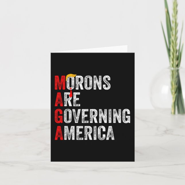 Carte Les Morons dirigent l'Amérique Trump drôle 2024 (Devant)