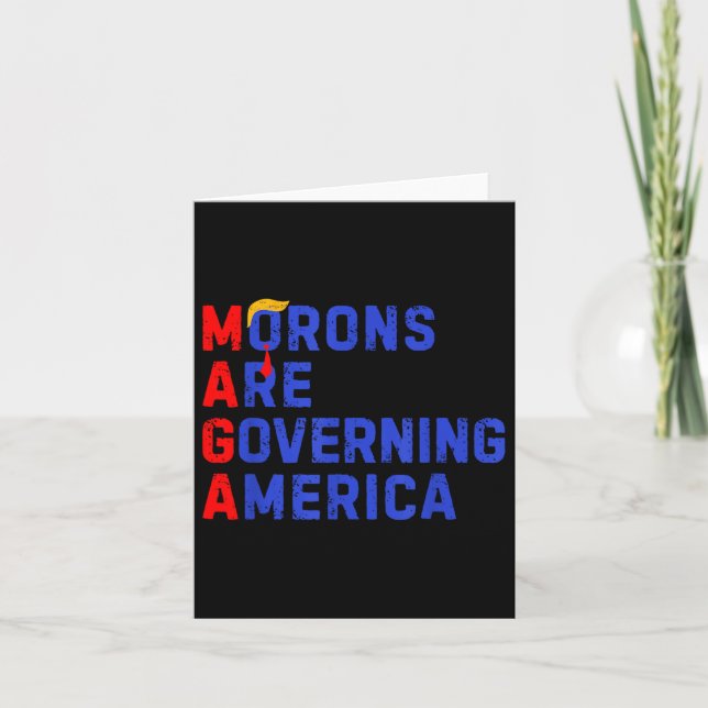 Carte Les Morons dirigent l'Amérique Trump drôle 2024 (Devant)