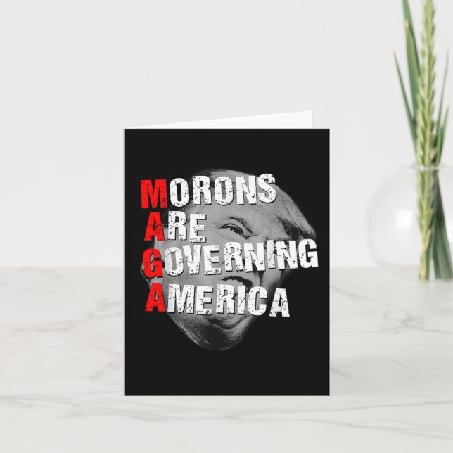 Carte Les Morons dirigent l'Amérique Trump drôle 2025 (Devant)