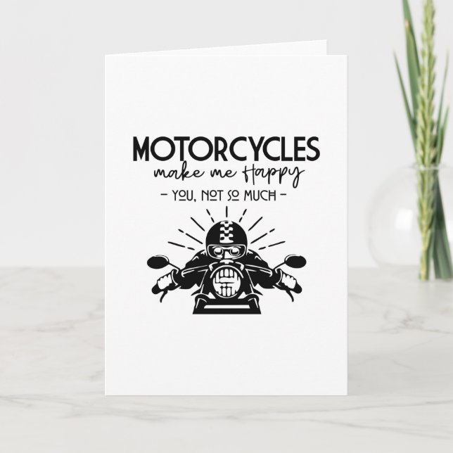 CARTE LES MOTOCYCLES ME RENDENT HEUREUX (Devant)