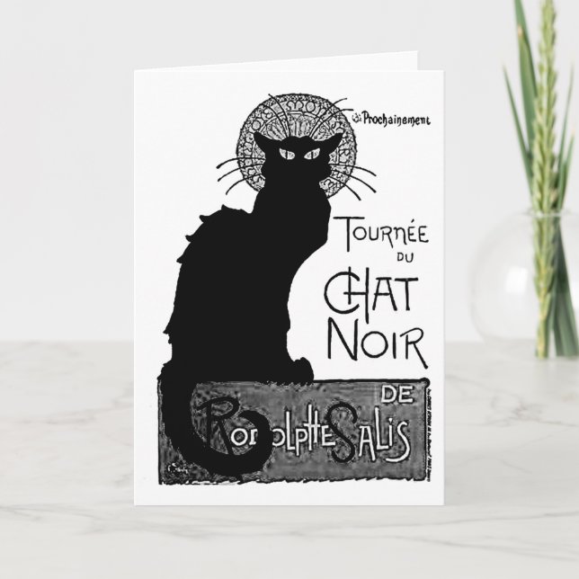 Carte Les mots français de chat noir de Halloween (Devant)