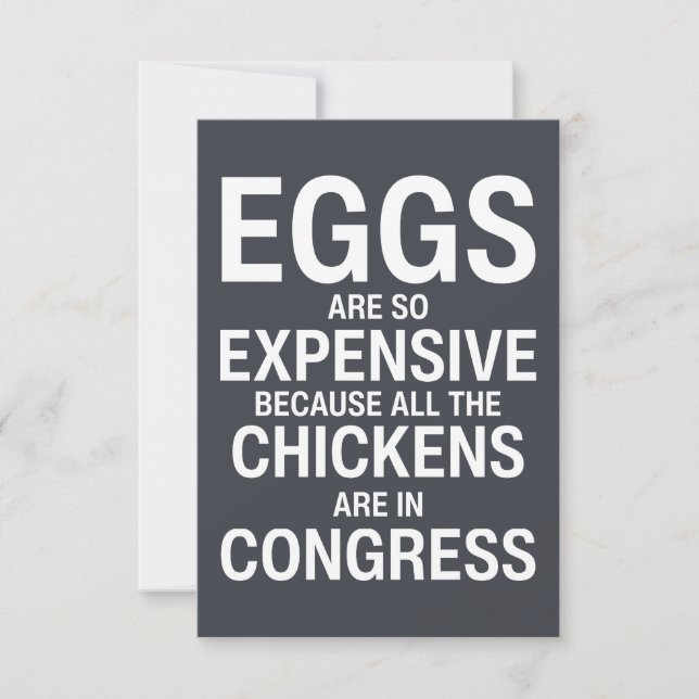 Carte Les oeufs sont si chers parce que tous les poulets (Devant)