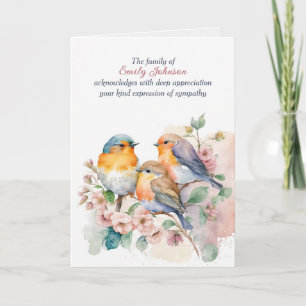 Carte Les oiseaux bleus du Merci de la sympathie