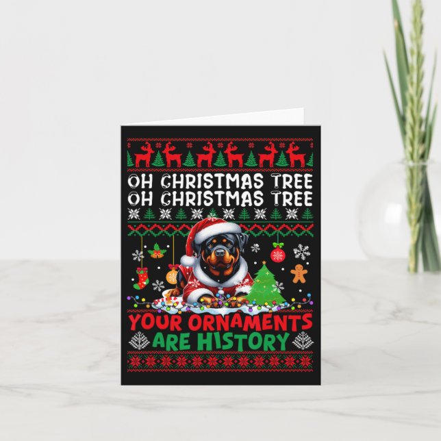 Carte Les ornements d'arbre de Noël sont histoire Sweate (Devant)