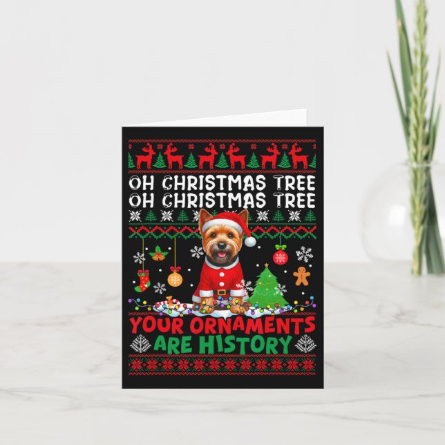Carte Les ornements d'arbre de Noël sont histoire Sweate (Devant)