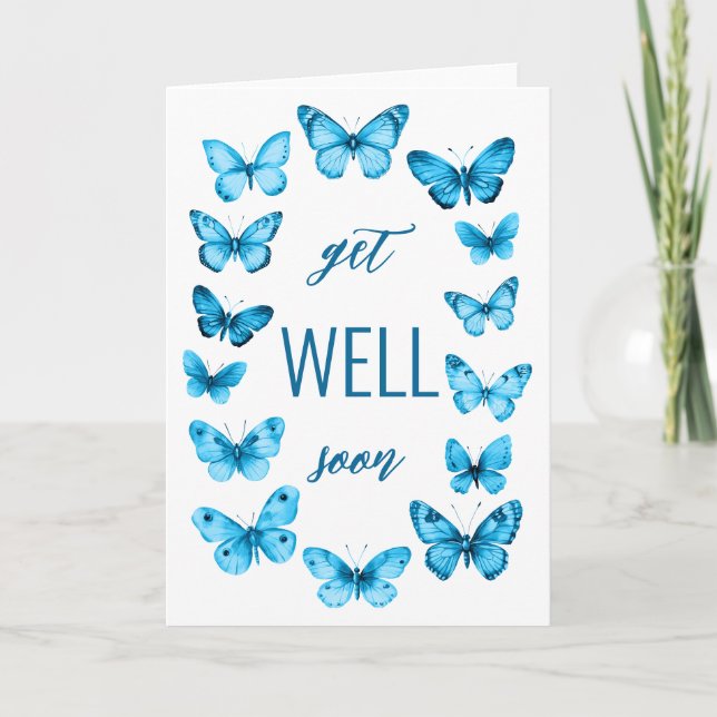 Carte Les papillons Aquarellés Gras SE METTENT BIENTÔT S (Devant)