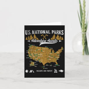 Carte Les Parcs Nationaux Des États-Unis Attendent L'Ave