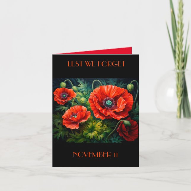 Carte Les pavots du jour du Souvenir. Modifiable (Devant)