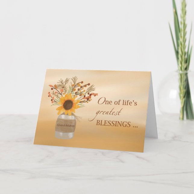 Carte Les petits-enfants sont des bénédictions à Thanksg (Devant)