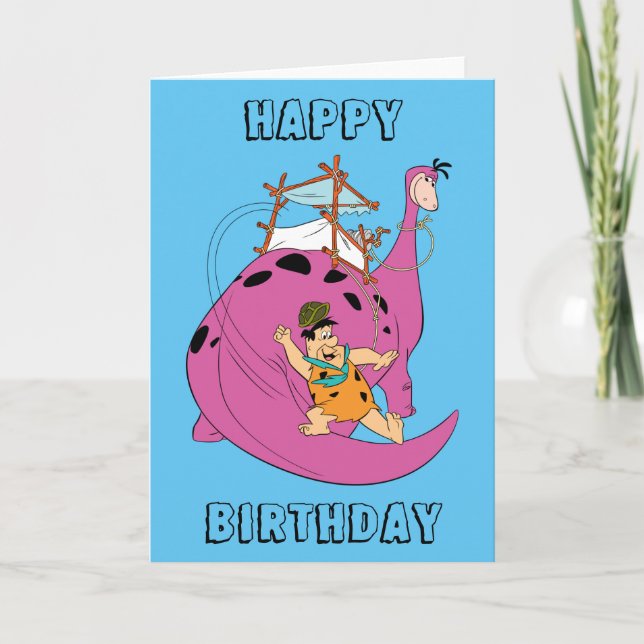 Carte Les Pierrafeu | Fred Sliding Down Tail (Devant)