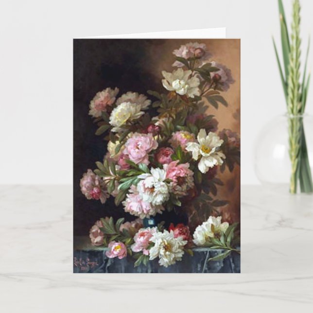 Carte Les pivoines en rose et blanc (Devant)