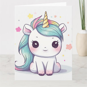 Carte Les plus adorables Pastel Kawaii Unicorn