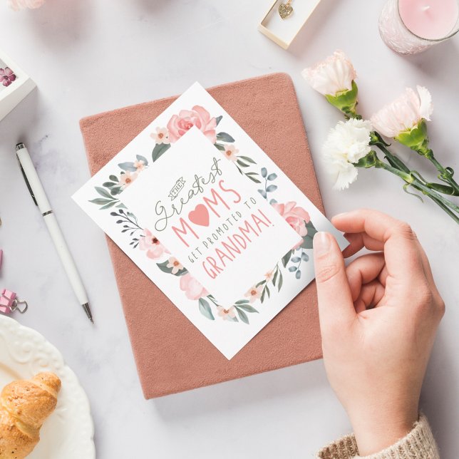 Carte Les Plus Grandes Moms Sont Promues À Grand-Mère Fl (Créateur téléchargé)