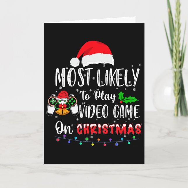 Carte Les Plus Probables À Jouer Jeu Vidéo Sur Noël Père (Devant)