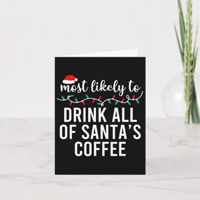 Carte Les plus probables à Noël Correspondant Pajamas De (Devant)