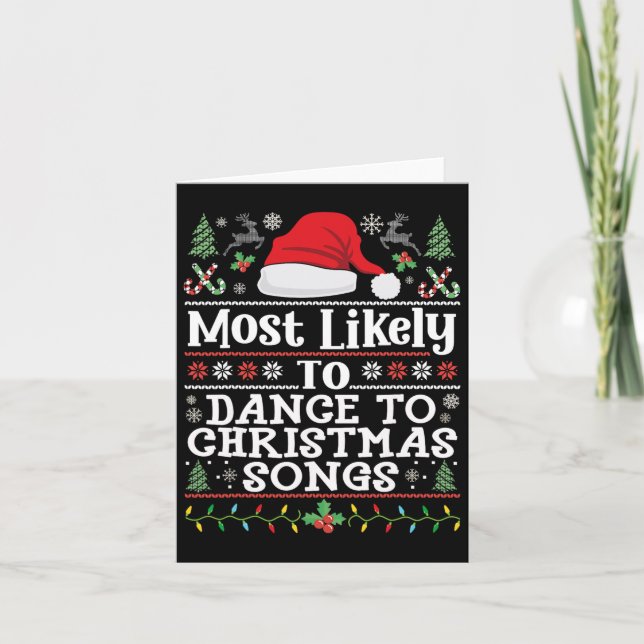 Carte Les Plus Susceptibles De Danser Aux Chansons De No (Devant)