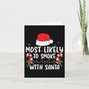 Carte Les Plus Susceptibles De Fumer Avec Père Noël Xmas
