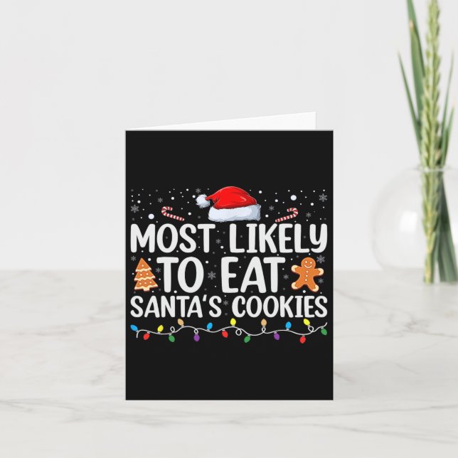 Carte Les Plus Susceptibles De Manger Père Noël Cookies  (Devant)