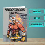 Carte Les pompiers les trouvent Hot Funny Fireman Annive<br><div class="desc">Vous avez besoin d'une carte d'anniversaire unique pour votre courageux ami pompier ? Cette grande carte est unique et colorée et présente une plaisanterie sur les pompiers les trouvant chauds mais les laissant mouillés. Il est suivi d'un message sincère. A l'intérieur nous avons écrit juste le bon message pour parler...</div>