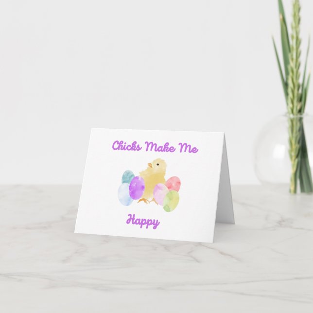 Carte Les poussins me rendent heureux BLANK (Devant)