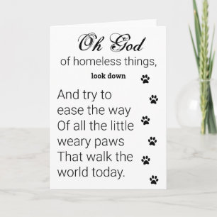 Carte Les Prayers de Little Paws pour les Homeless Dogs 