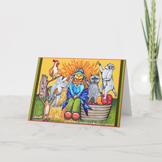 Carte Les Raccoons De La Ferme De Récolte D'Automne Font (Devant)