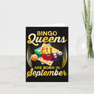 Carte Les reines de bingo naissent en septembre Noël vin