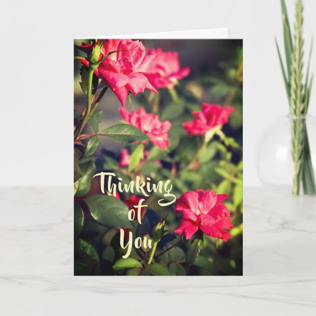 Carte Les Roses floraux pensent à vous (Devant)