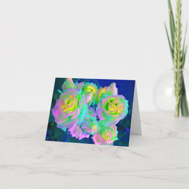 Carte Les Roses Perleaux Iridescents (Devant)