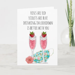 Carte Les roses Sont Red Funny Lockdown Quarantine