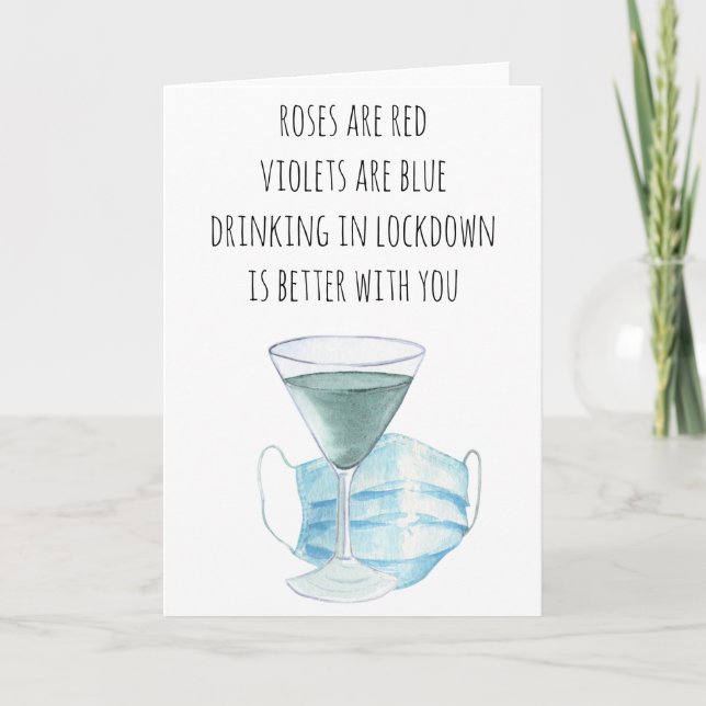 Carte Les roses Sont Red Funny Lockdown Quarantine (Devant)