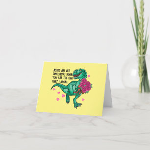 Carte Les roses sont rouges drôle dinosaure Saint-Valent