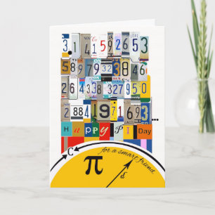 Carte Les salutations du jour du Pi pour l'ami, le nombr