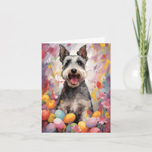Carte Les Schnauzer miniatures heureux Pâques