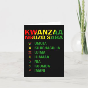 Carte Les sept principes de Kwanzaa - Nguzo Saba 
