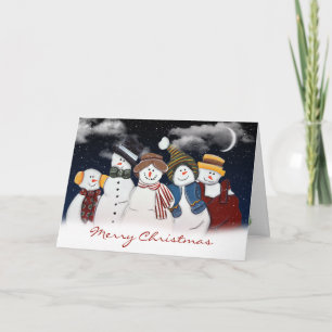 Carte Les Snowmen De Noël Dans Les Flèches De Neige