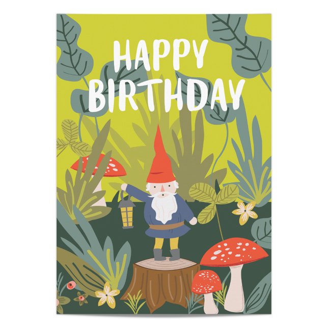 Carte Les souhaits d'anniversaire des Gnomes de Woodland (Créateur téléchargé)