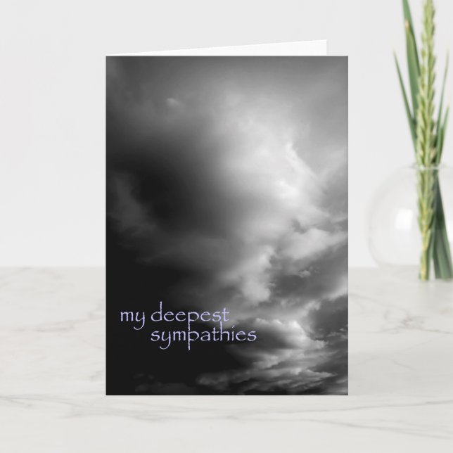 Carte les sympathies les plus profondes - nuages (Devant)