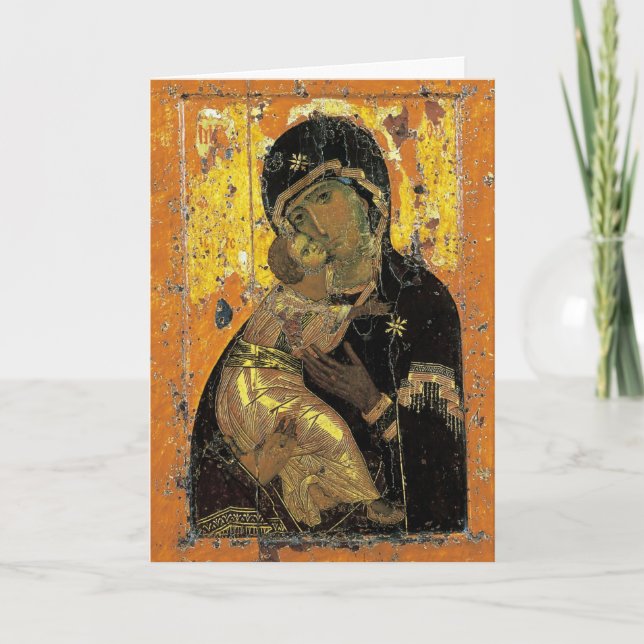 Carte Les Theotokos de Vladimir Pascha Salutation de Pâq (Devant)